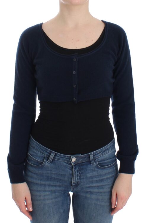 Ermanno Scervino Chic Cashmere-Blend Cropped Sweater in Blue