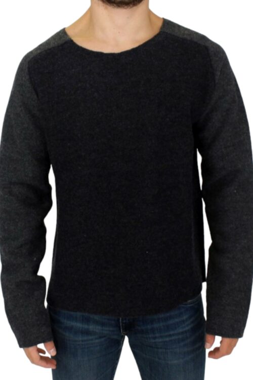 Costume National Chic Gray Wool Crewneck Sweater