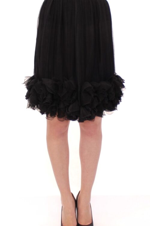 Dolce & Gabbana Elegant Silk Black Skirt for Evenings