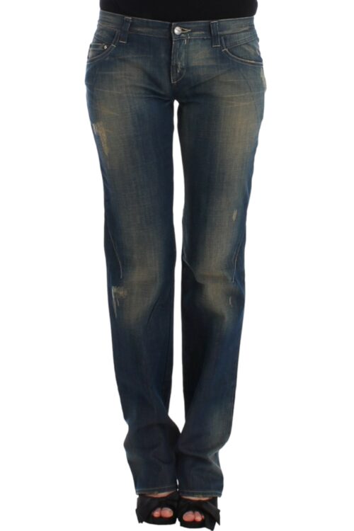 Costume National Chic Straight Leg Blue Denim Jeans