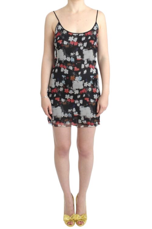 Costume National Multicolor Silk Floral Mini Dress