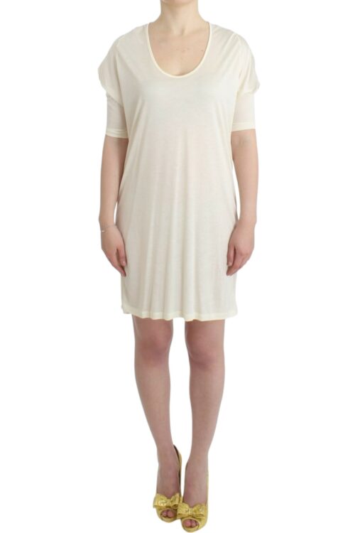 Costume National Chic White Modal Above-Knee Dress