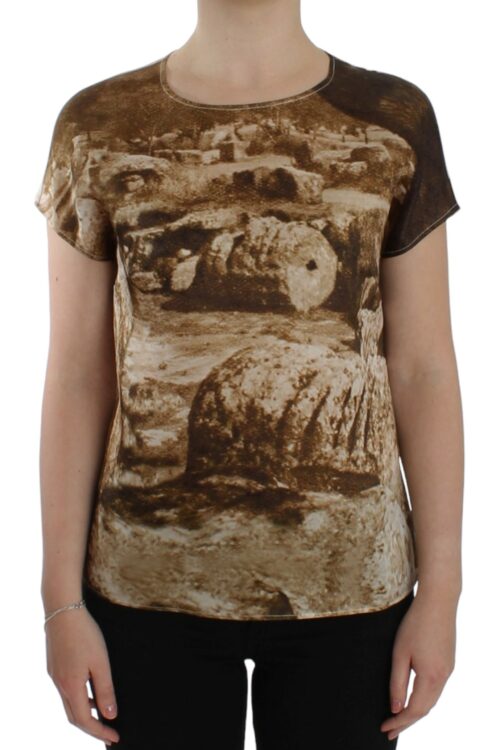 Dolce & Gabbana Enchanted Sicily Taormina Print Silk Blouse