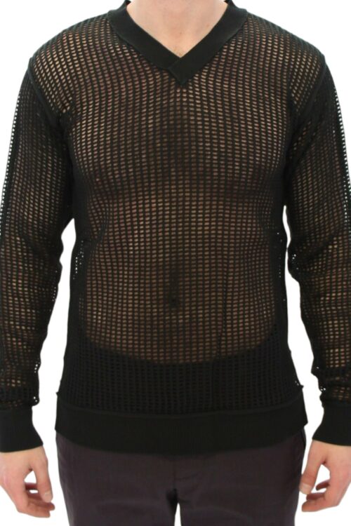 Dolce & Gabbana Elegant V-Neck Dark Green Knitted Sweater