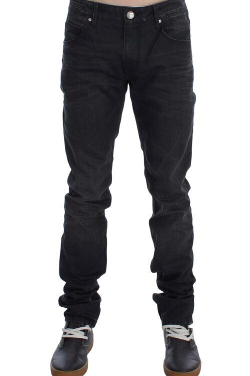 Acht Sleek Gray Slim Fit Italian Mens Jeans