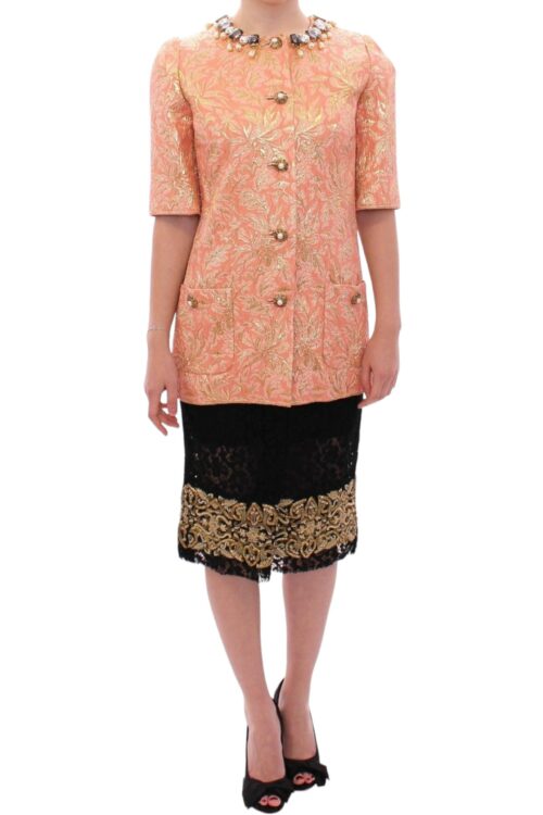 Dolce & Gabbana Exclusive Crystal Brocade Coat Jacket