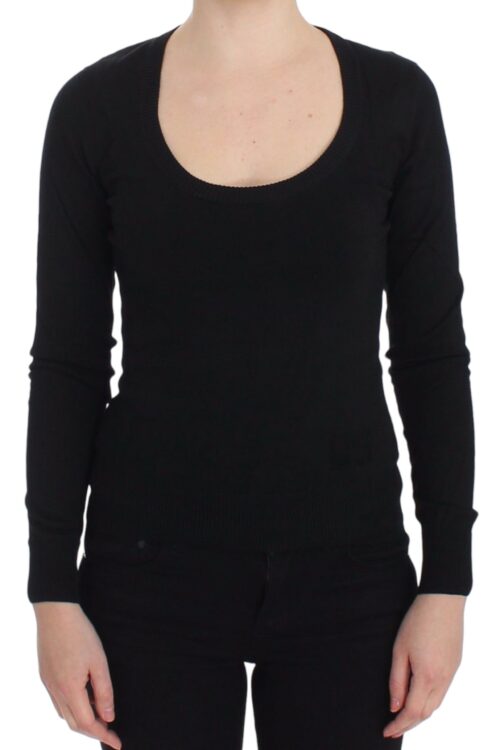 Dolce & Gabbana Elegant Black Deep Crewneck Sweater