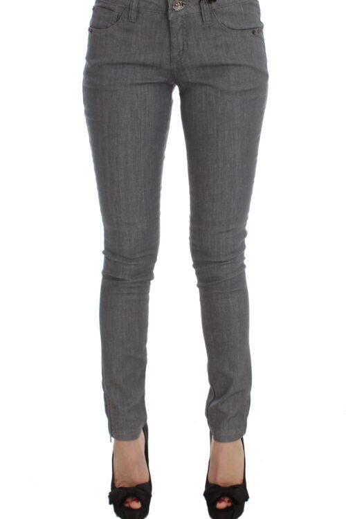 Costume National Chic Gray Slim-Fit Designer Jeans