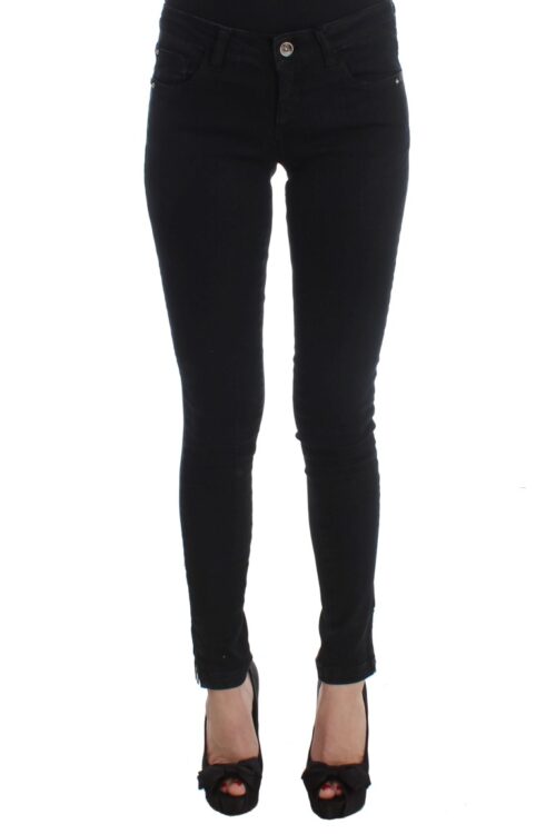 Costume National Sleek Black Slim Fit Designer Jeans