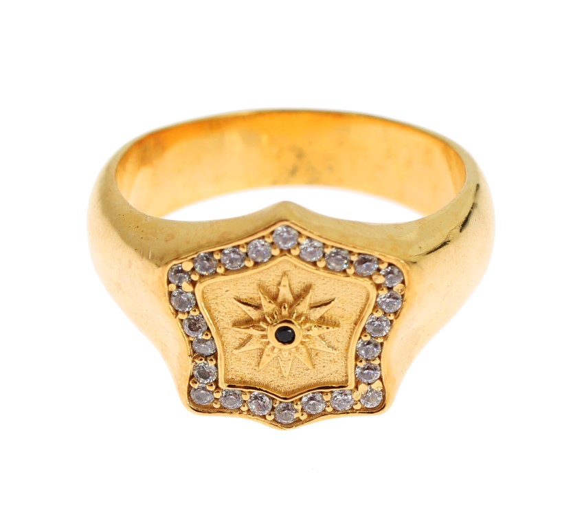 Nialaya Elegant Men’s Gold Plated Silver Ring