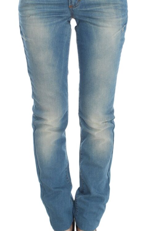 John Galliano Sleek Blue Slim Fit Designer Jeans