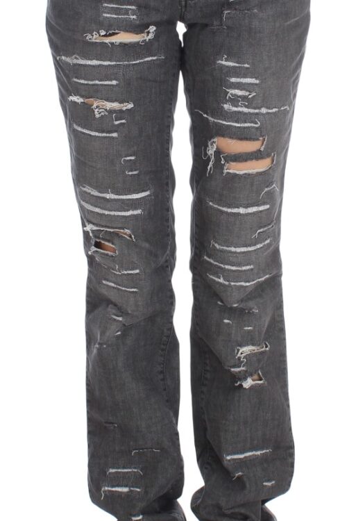 John Galliano Chic Gray Wash Straight Fit Jeans