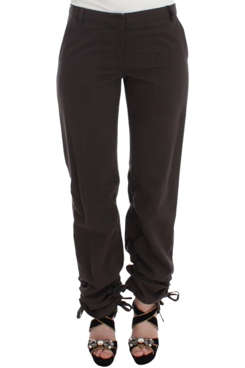 Ermanno Scervino Chic Brown Cotton Dress Pants