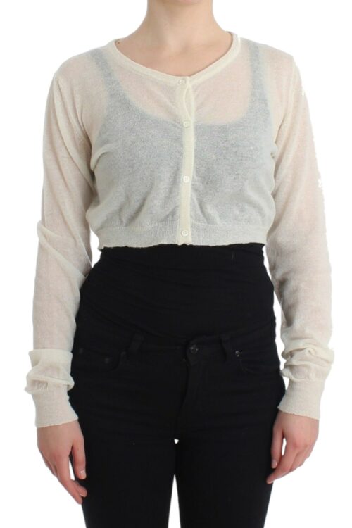 Ermanno Scervino Chic Cropped Alpaca Blend Sweater