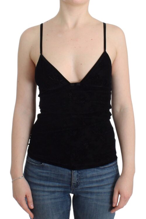 Ermanno Scervino Elegant Black Cami Lingerie Top
