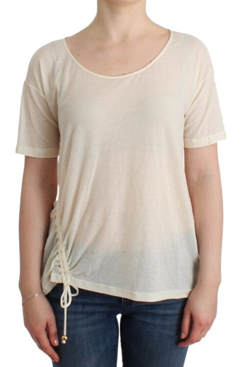 Ermanno Scervino Elegant White Cotton Short Sleeve Blouse