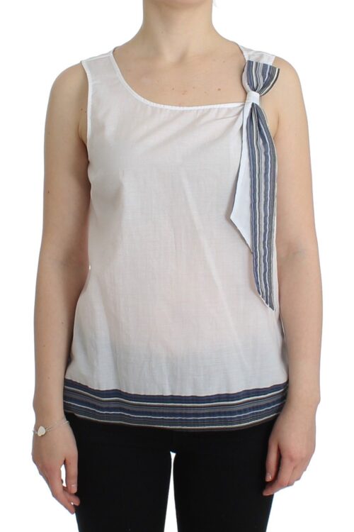 Ermanno Scervino Elegant Cotton-Blend Bow Top