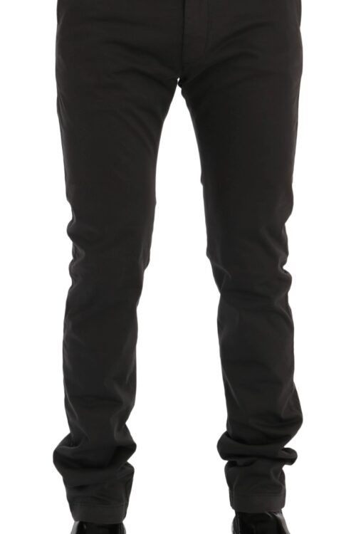 GF Ferre Elegant Slim-Fit Gray Cotton Trousers