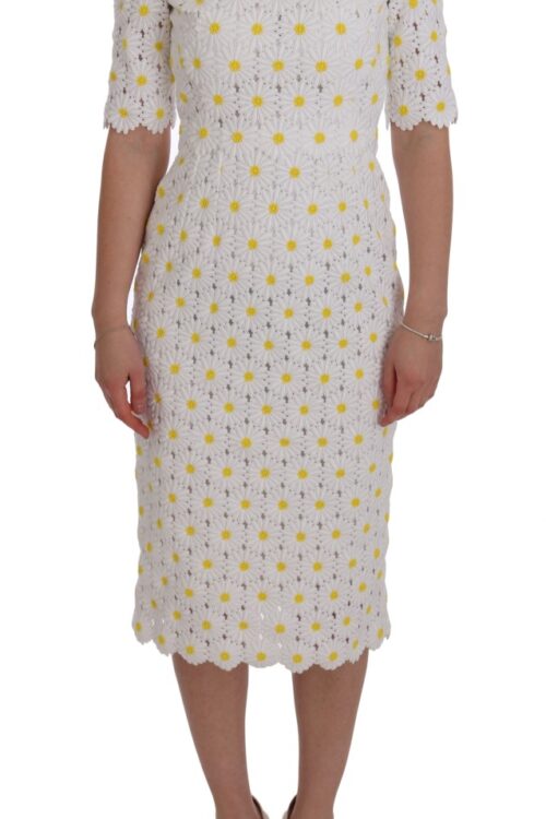 Dolce & Gabbana Sunflower Ricamo Sheath Dress