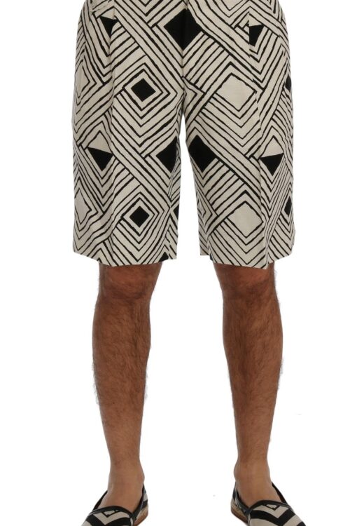 Dolce & Gabbana Chic Striped Casual Shorts – Hemp & Linen Blend