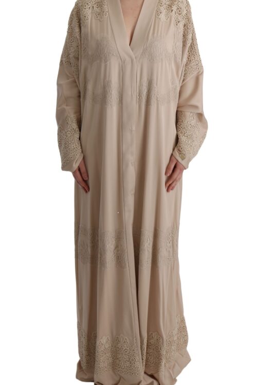 Dolce & Gabbana Elegant Beige Cape Kaftan Dress