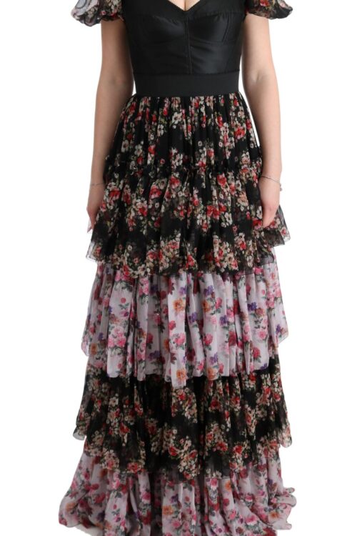 Dolce & Gabbana Elegant Floral Shift Dress in Multicolor Silk Blend