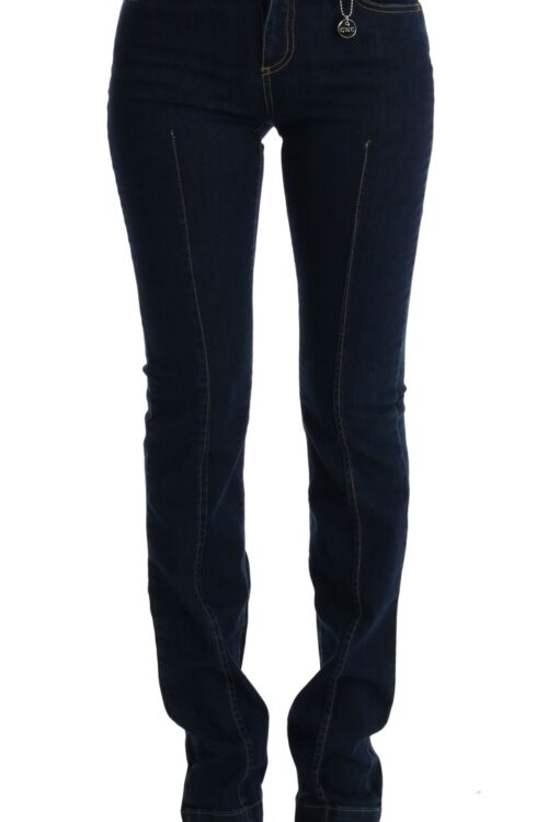Costume National Chic Flared Cotton Jeans in Blue