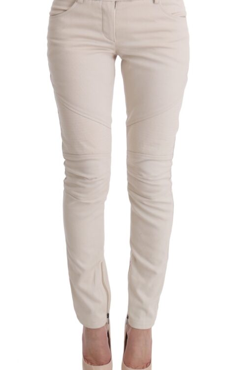 Ermanno Scervino Chic White Slim Fit Denim Treasure