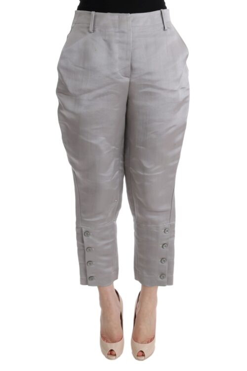 Ermanno Scervino Chic Gray Cropped Silk Pants