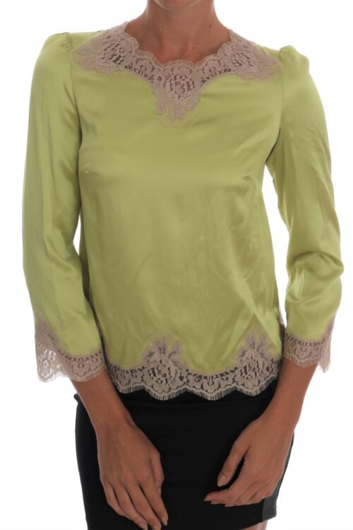 Dolce & Gabbana Elegant Floral Lace Silk Blouse
