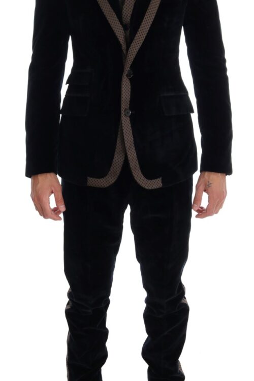 Dolce & Gabbana Elegant Blue Three-Piece Slim Fit Suit