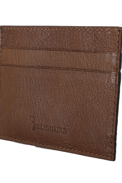 Billionaire Italian Couture Elegant Leather Men’s Wallet in Brown