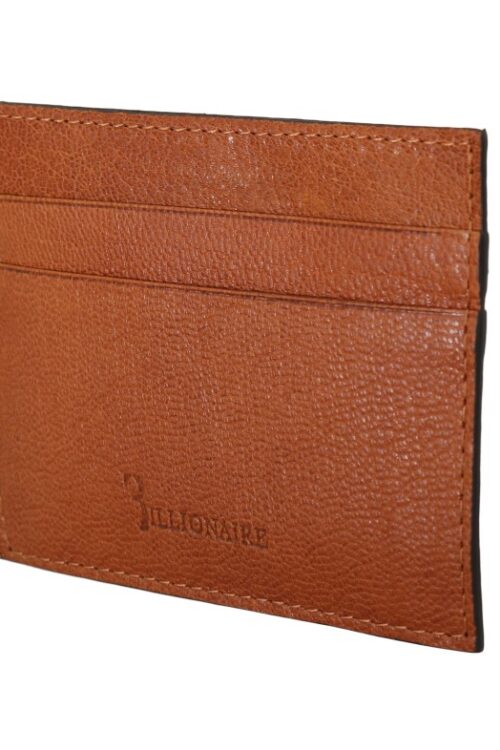 Billionaire Italian Couture Elegant Men’s Leather Wallet in Brown