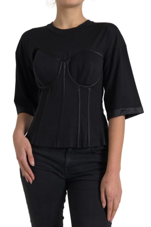 Dolce & Gabbana Timeless Black Silk Blend Corset Top