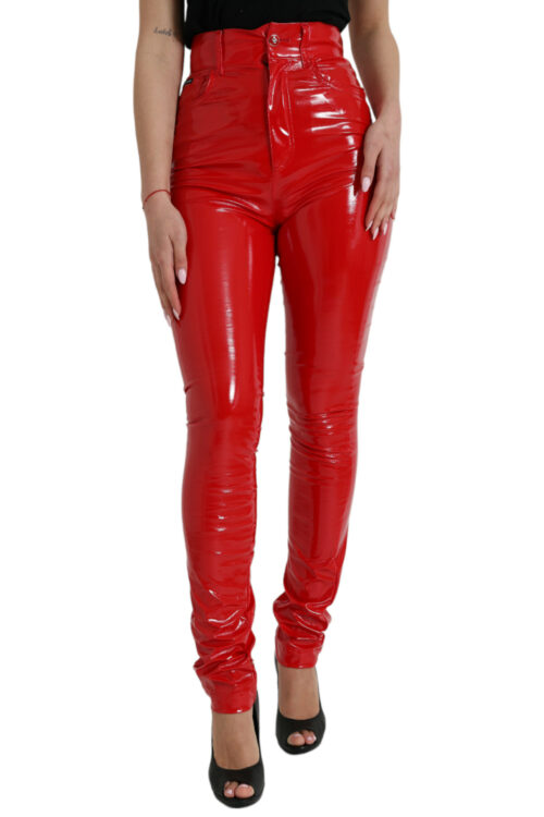 Dolce & Gabbana Chic Red High Waist Skinny Pants