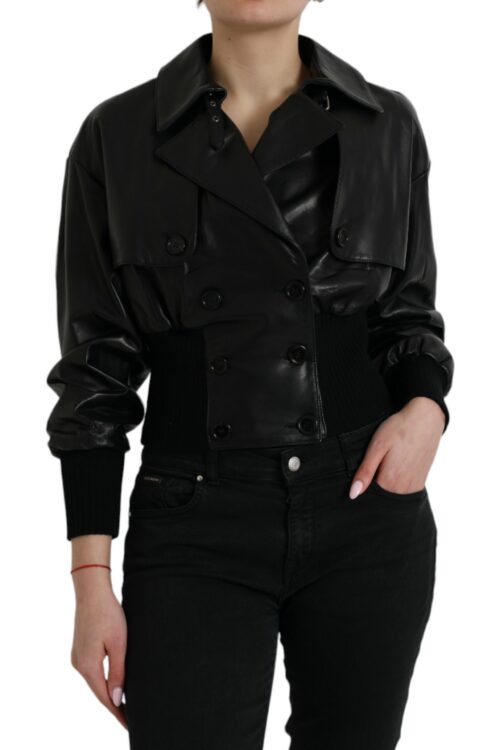 Dolce & Gabbana Elegant Black Leather Blouson Jacket
