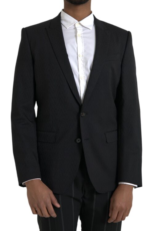 Dolce & Gabbana Black MARTINI Slim Fit Jacket Coat Blazer