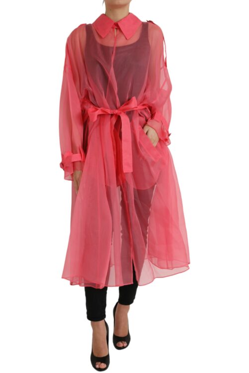 Dolce & Gabbana Elegant Pink Silk Long Jacket