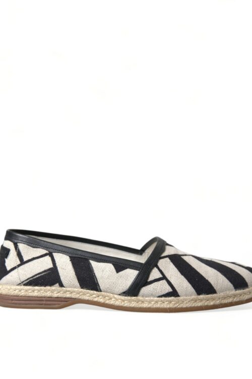 Dolce & Gabbana Chic Striped Luxury Leather Espadrilles
