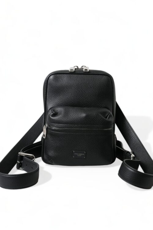 Dolce & Gabbana Chic Black Calf Leather Small Backpack