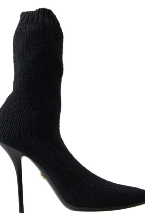 Dolce & Gabbana Elegant Black Viscose Mid-Calf Boots