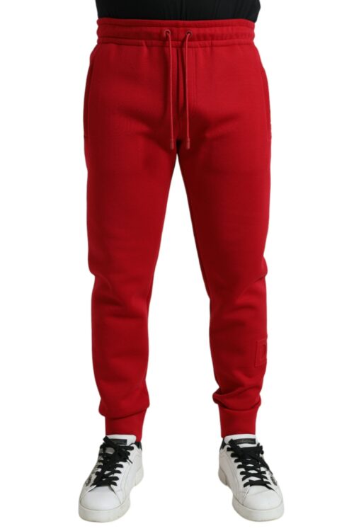 Dolce & Gabbana Sizzling Red Cotton Blend Jogger Pants