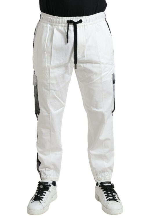 Dolce & Gabbana Elegant White Cotton Blend Jogger Pants