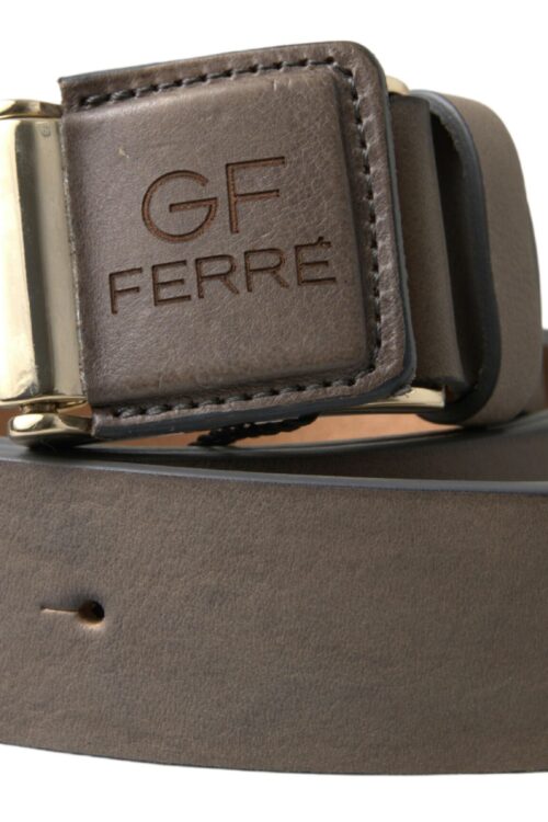 GF Ferre Elegant Leather Fashion Belt with Engraved Buckle