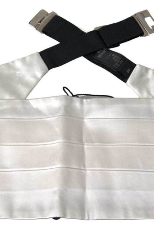 Dolce & Gabbana Elegant White Silk Cummerbund