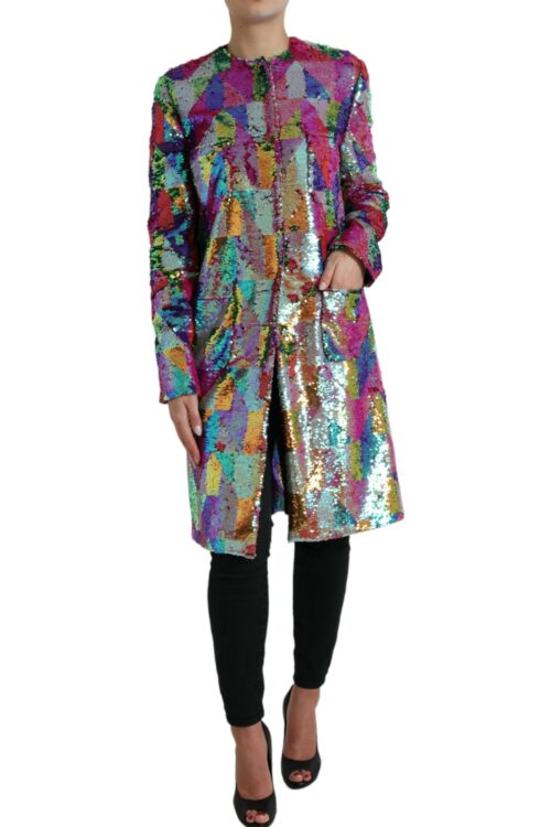 Dolce & Gabbana Multicolor Sequined Long Jacket