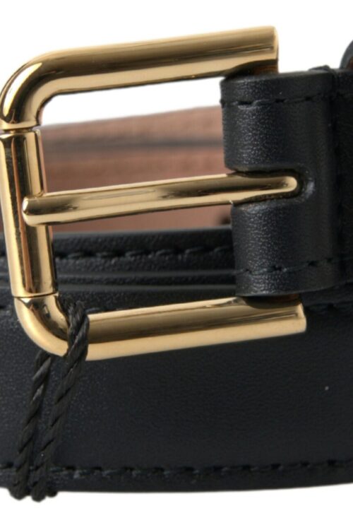 Dolce & Gabbana Elegant Italian Leather Belt with Metal Buckle