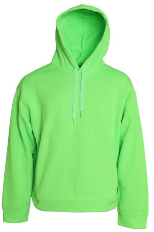 Dolce & Gabbana Neon Green Hooded Top Pullover Sweater