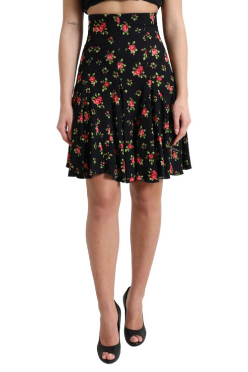 Dolce & Gabbana Floral A-Line Mini Skirt with High Waist