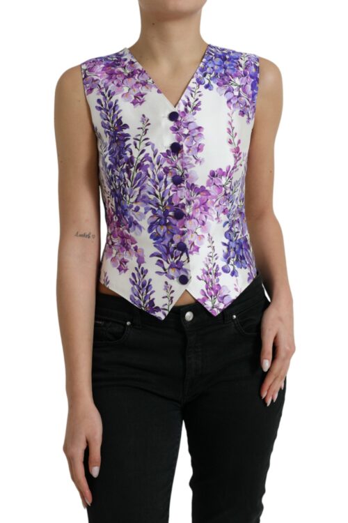 Dolce & Gabbana Floral Print Silk Blend Waistcoat